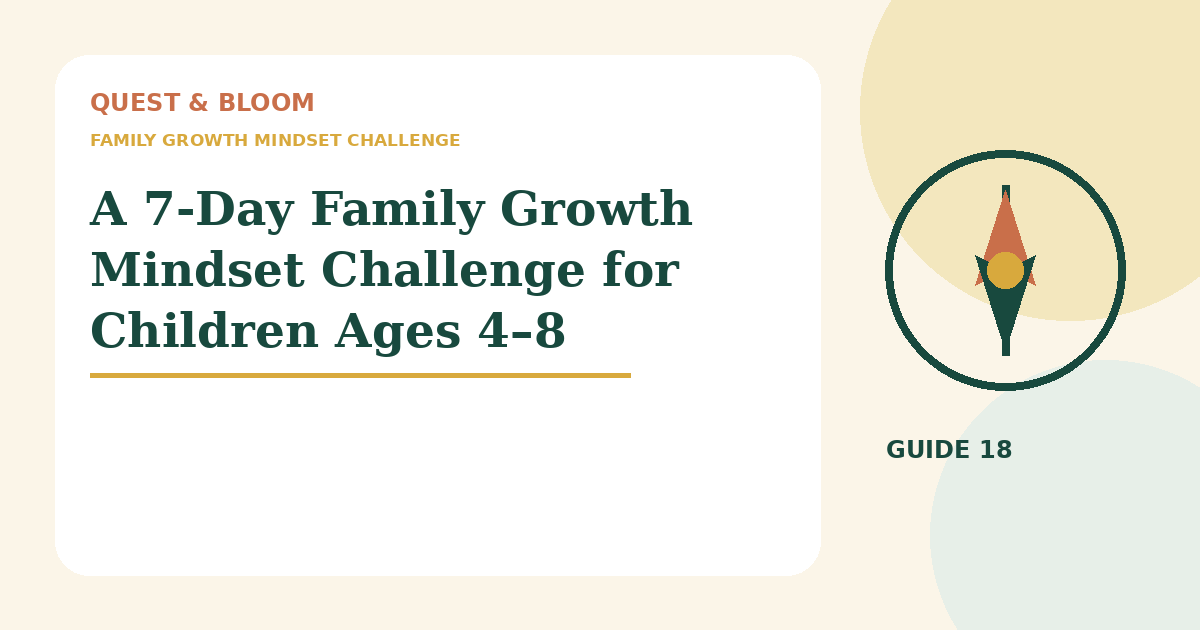 family growth mindset challenge guide for parents of children aged 4 to 8