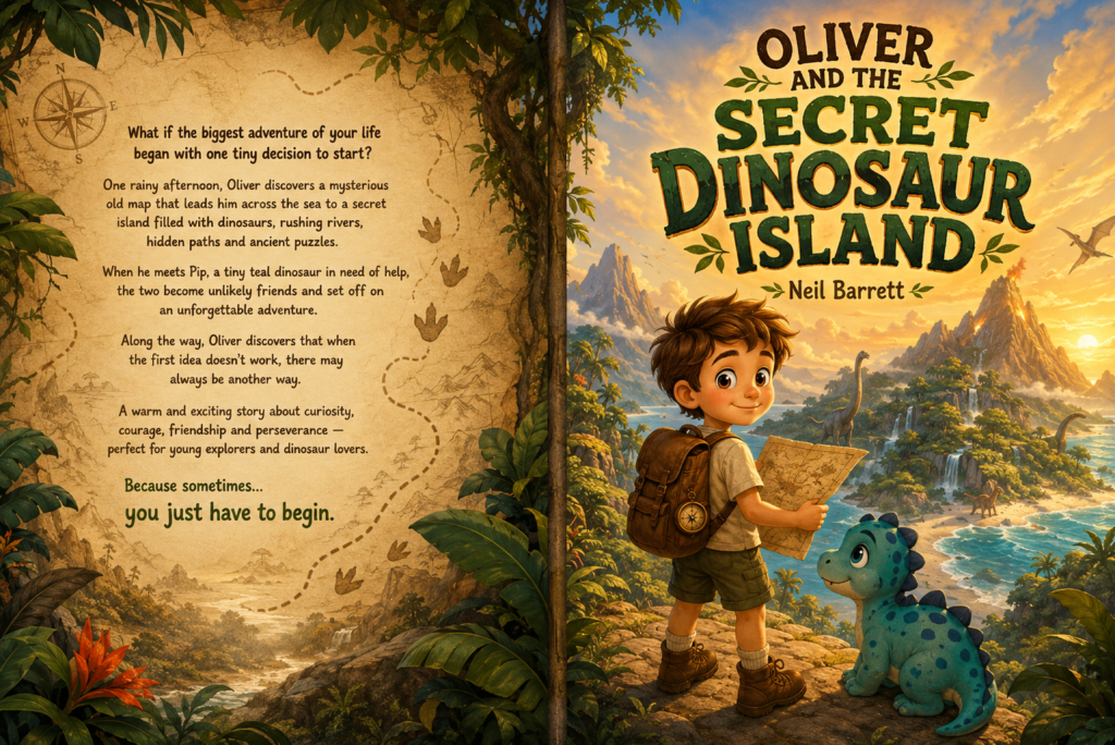 Cover of Oliver and the Secret Dinosaur Island by Neil Barrett