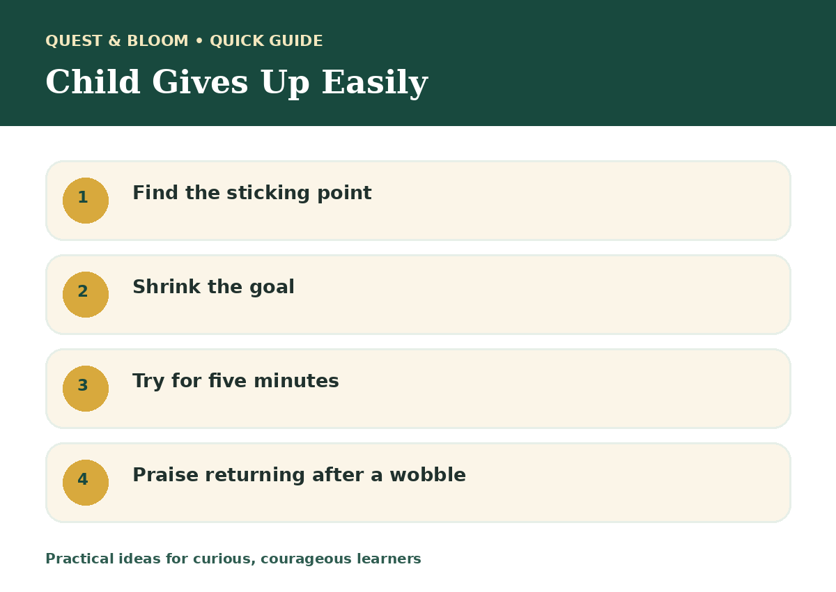 Quick guide about child gives up easily