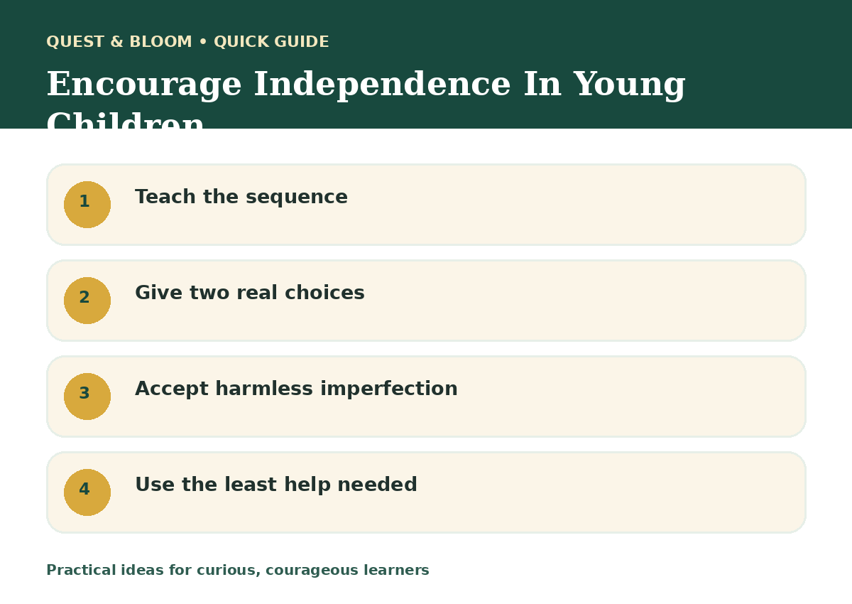 Quick guide about encourage independence in young children