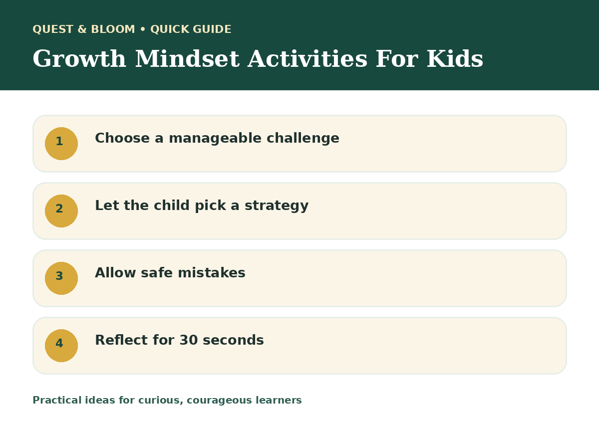 Quick guide about growth mindset activities for kids