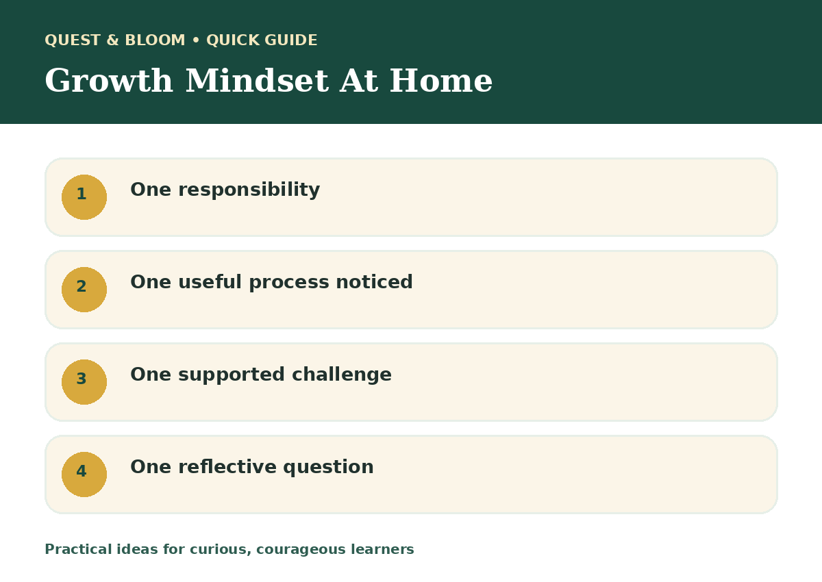 Quick guide about growth mindset at home