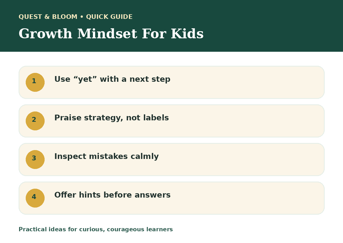 Quick guide about growth mindset for kids